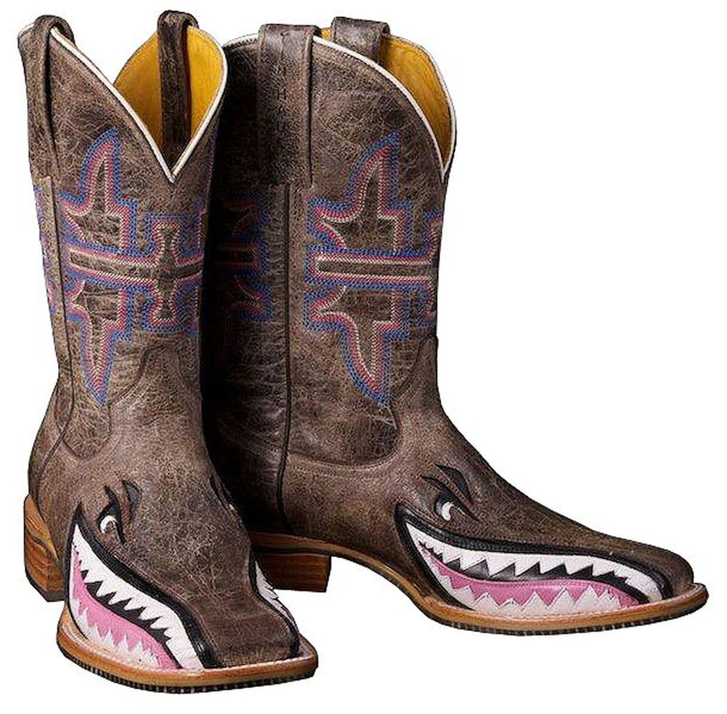 Tin Haul Women's Man Eater Shark Western Boots - Square Toe - Image 2