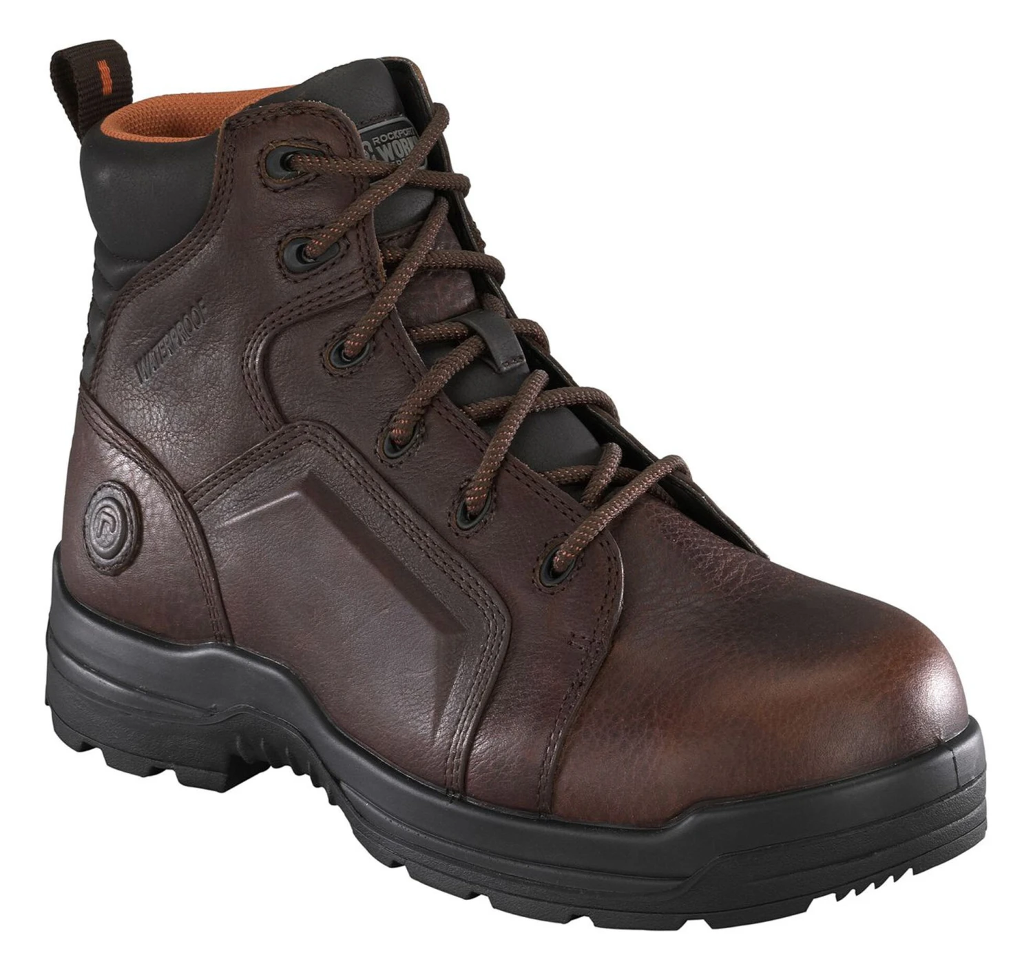 Rockport Women's More Energy Brown 6" Lace-Up Work Boots - Composite Toe