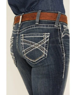 Ariat Women's R.E.A.L. Mid Rise Stretch Entwined Boot Cut Jeans