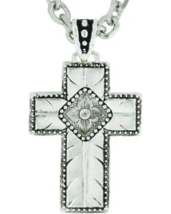 Montana Silversmiths Women's Banded Feathered Cross Necklace
