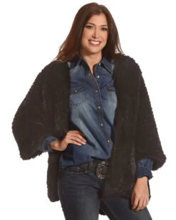 Tractr Women's Faux Fur Cardigan