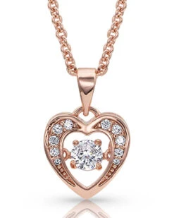 Montana Silversmiths Women's Let's Dance A Little Rose Gold Heart Necklace