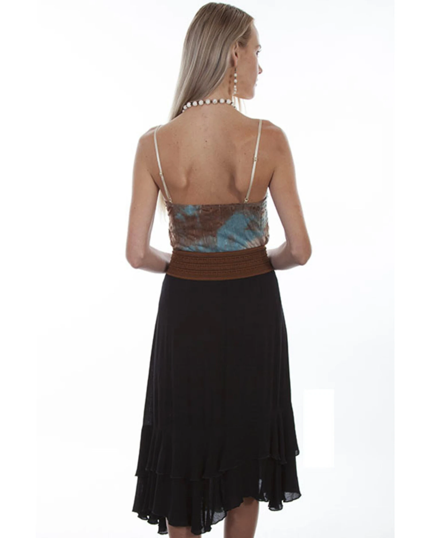 Honey Creek By Scully Women's Black Crochet Belt Skirt