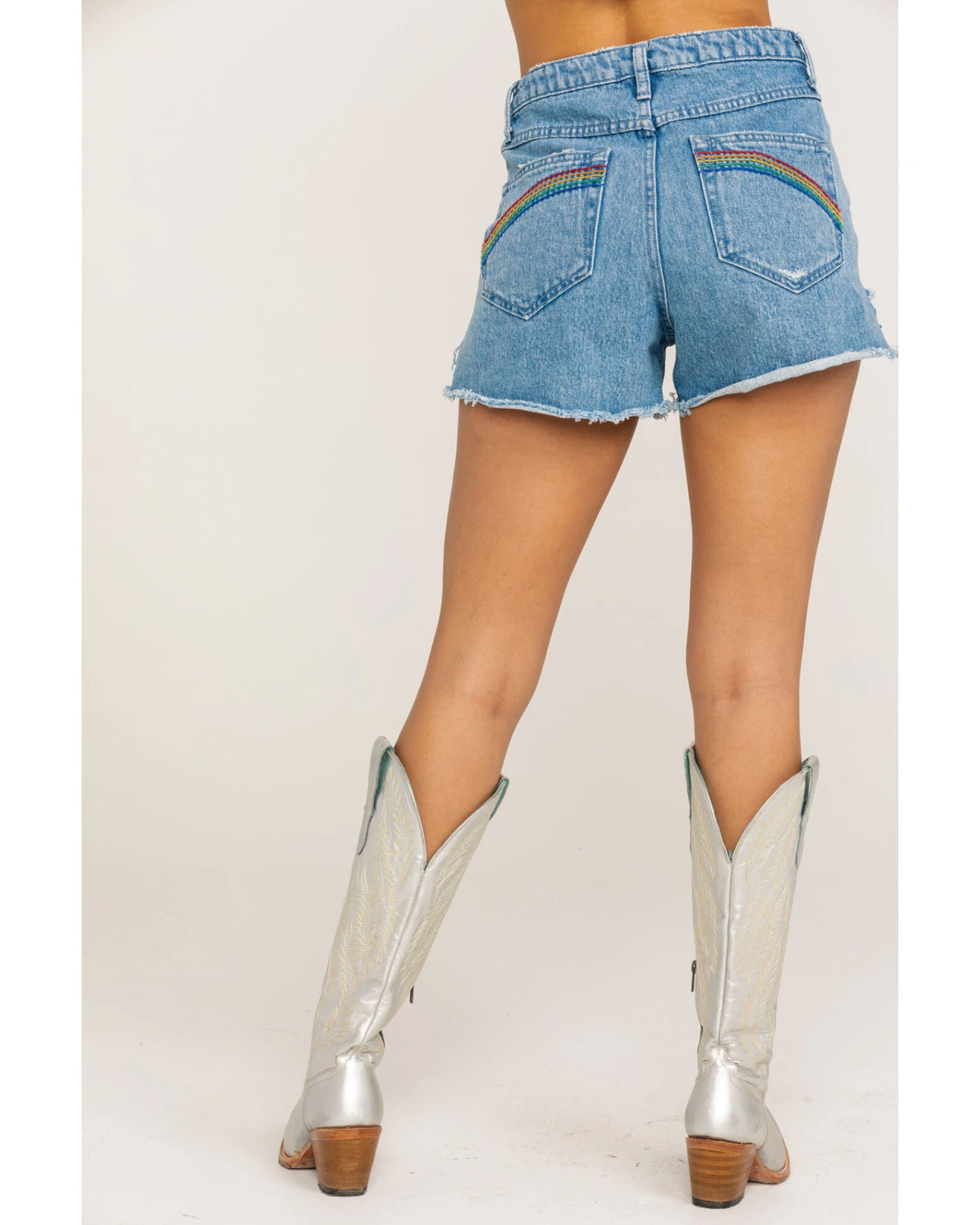 Show Me Your Mumu Women's Arizona Delta Rainbow High Waisted Shorts - Image 3