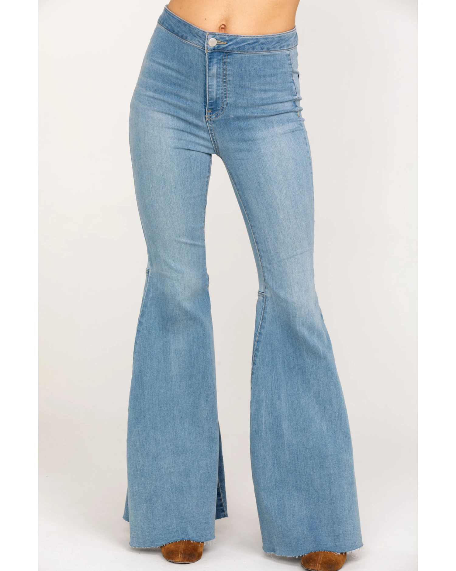 Free People Women's Light Wash High Rise Just Float On Flare Jeans - Image 6