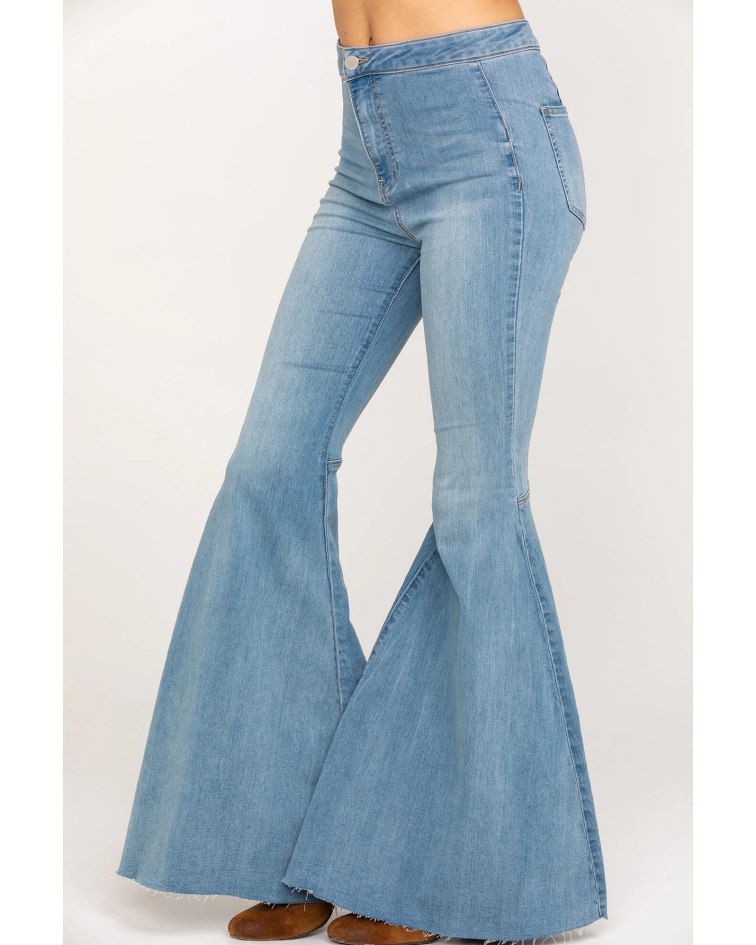 Free People Women's Light Wash High Rise Just Float On Flare Jeans - Image 5