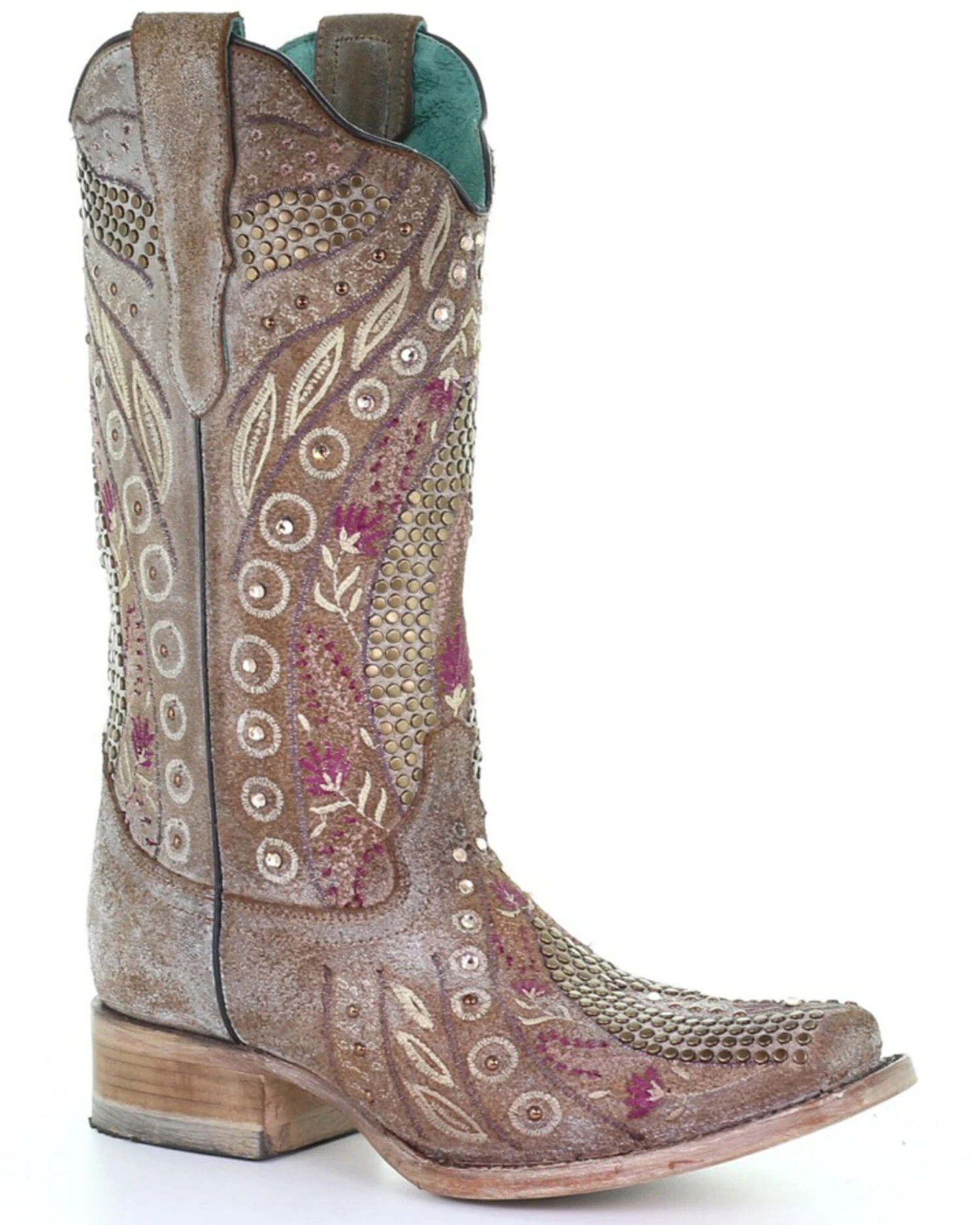 Corral Women's Flowered Embroidery Western Boots - Square Toe - Image 3