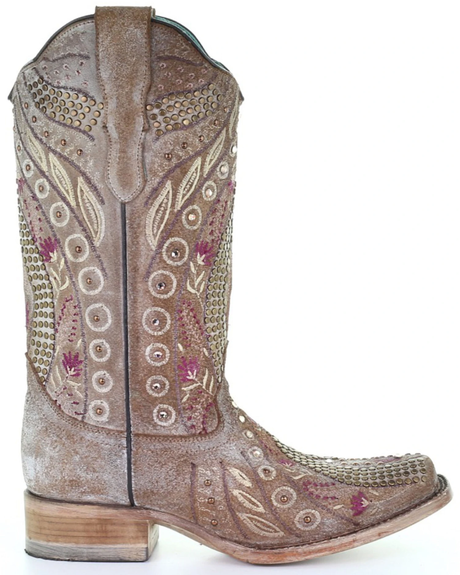 Corral Women's Flowered Embroidery Western Boots - Square Toe - Image 2