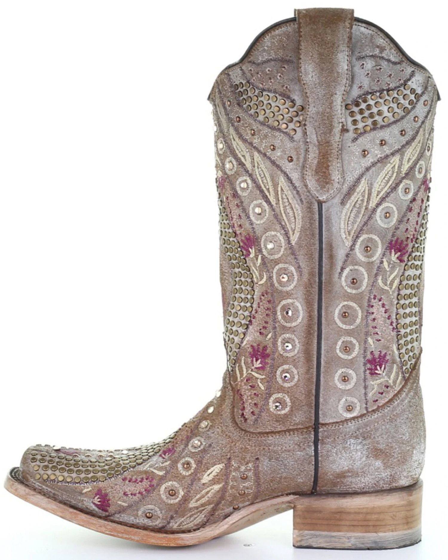 Corral Women's Flowered Embroidery Western Boots - Square Toe - Image 5