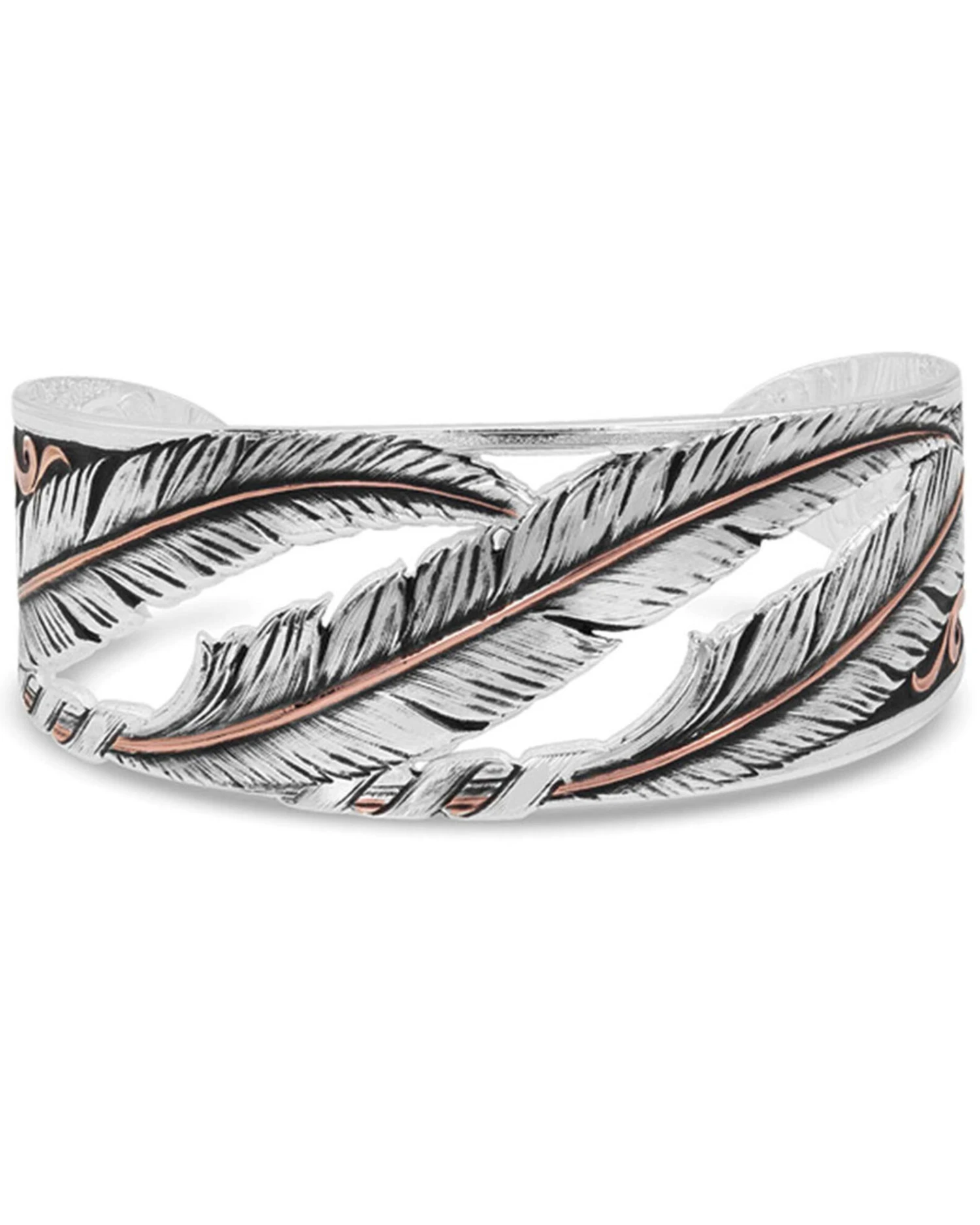 Montana Silversmiths Women's Wind Dancer Pierced Feather Cuff Bracelet