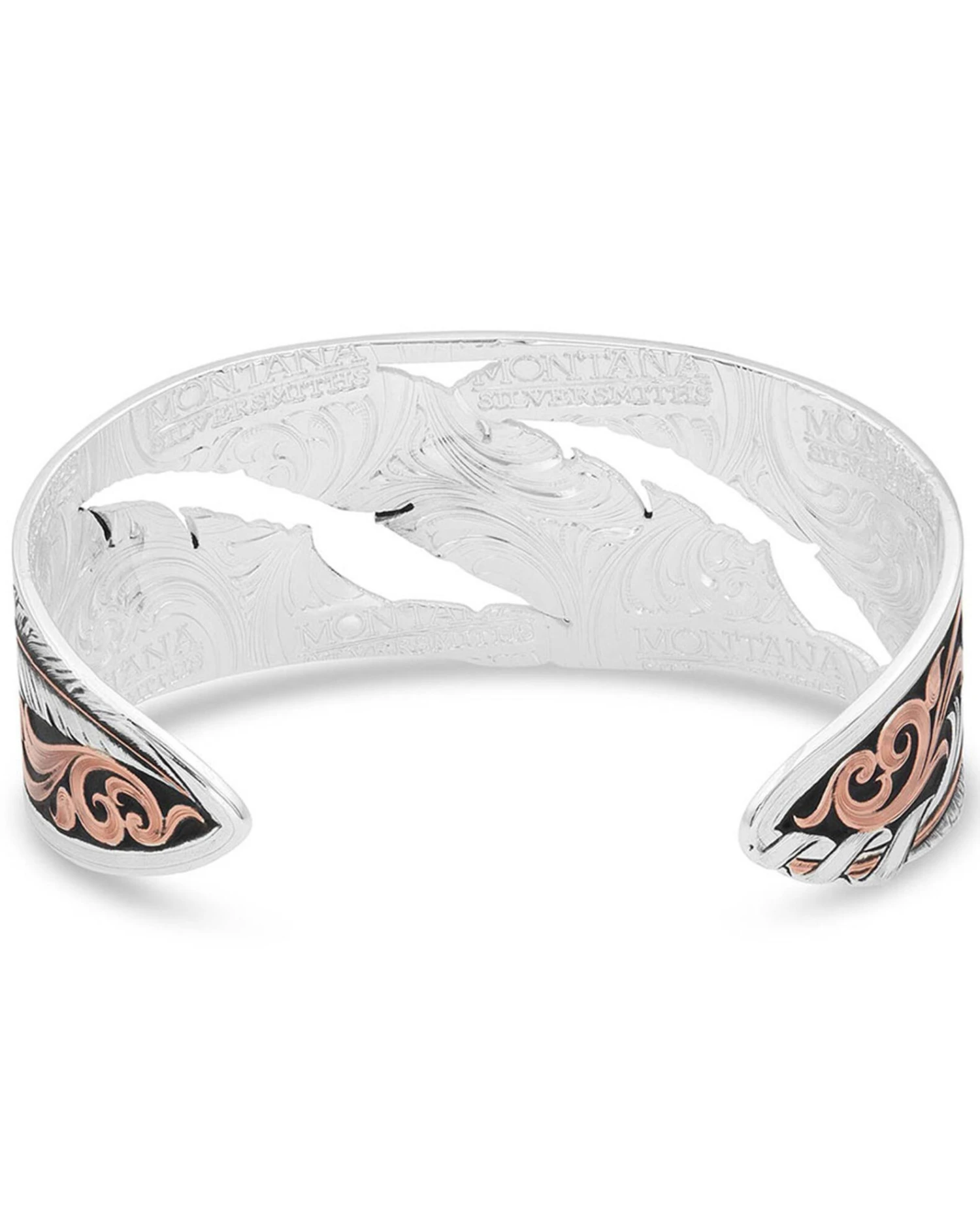 Montana Silversmiths Women's Wind Dancer Pierced Feather Cuff Bracelet - Image 2