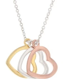 Montana Silversmiths Women's Trio Heart Shadow Charm Necklace