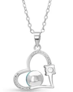 Montana Silversmiths Women's Open Heart Turquoise Pearl Necklace
