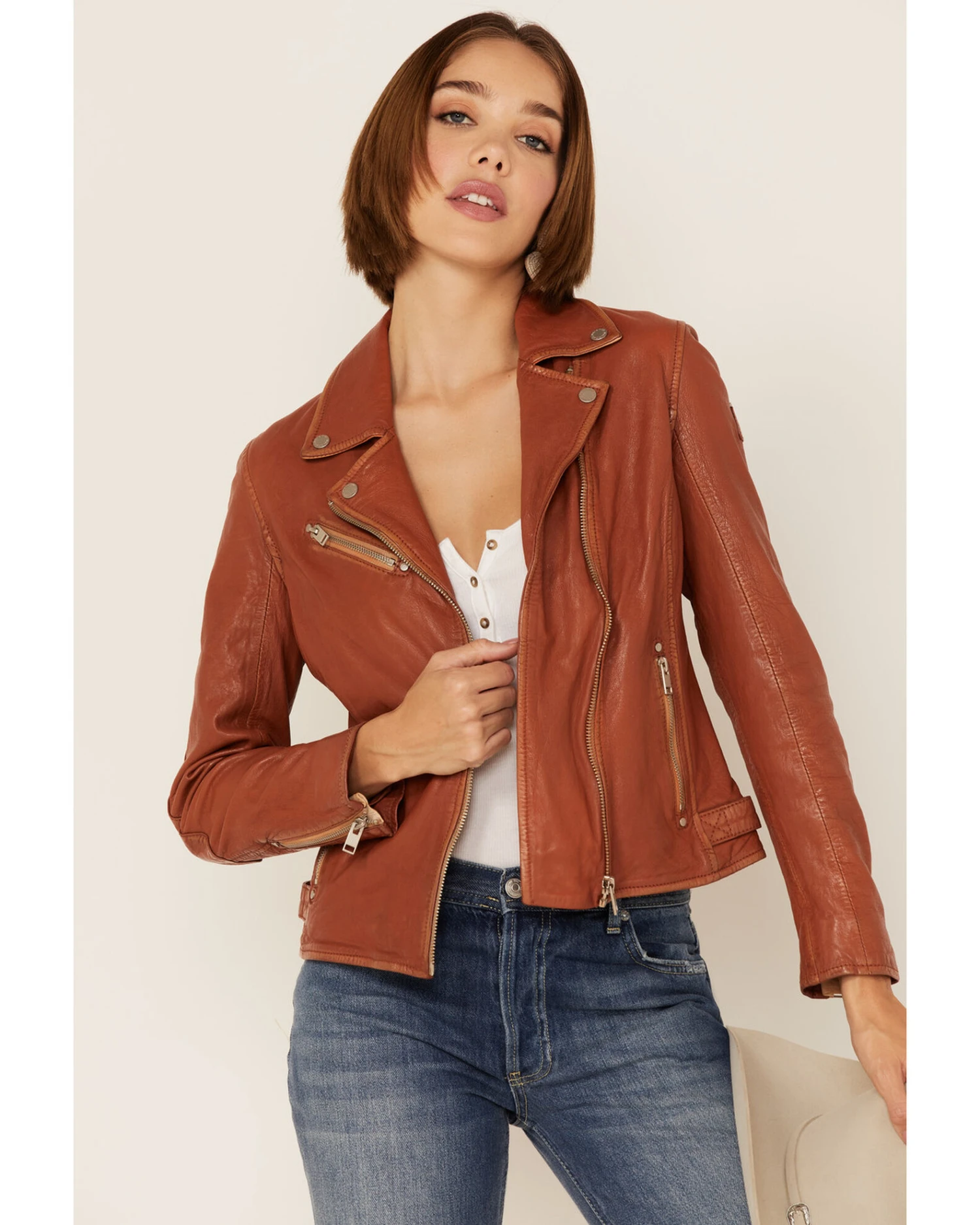 Mauritius Women's Star Leather Jacket