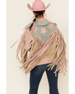 Understated Leather Women's American Woman Fringe Snap-Front Suede Jacket