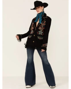 Double D Ranch Women's Shawatis Chic Button Front Suede Jacket