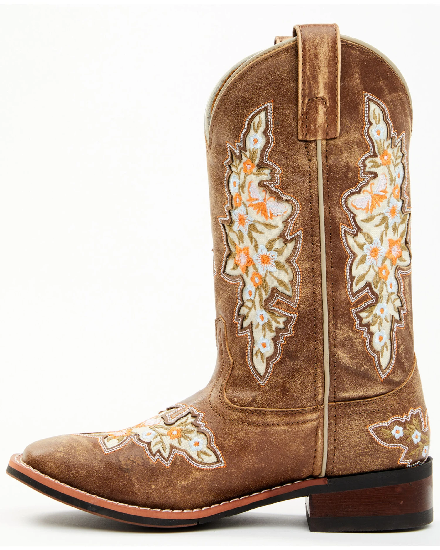 Laredo Women's Flower Inlay Western Performance Boots - Broad Square Toe - Image 3