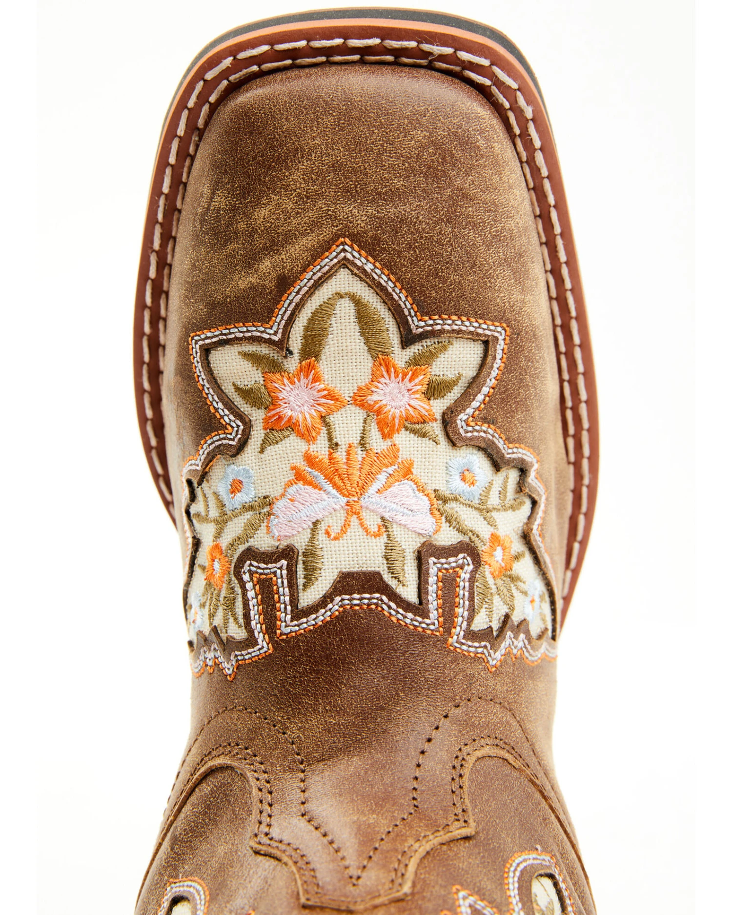 Laredo Women's Flower Inlay Western Performance Boots - Broad Square Toe - Image 4