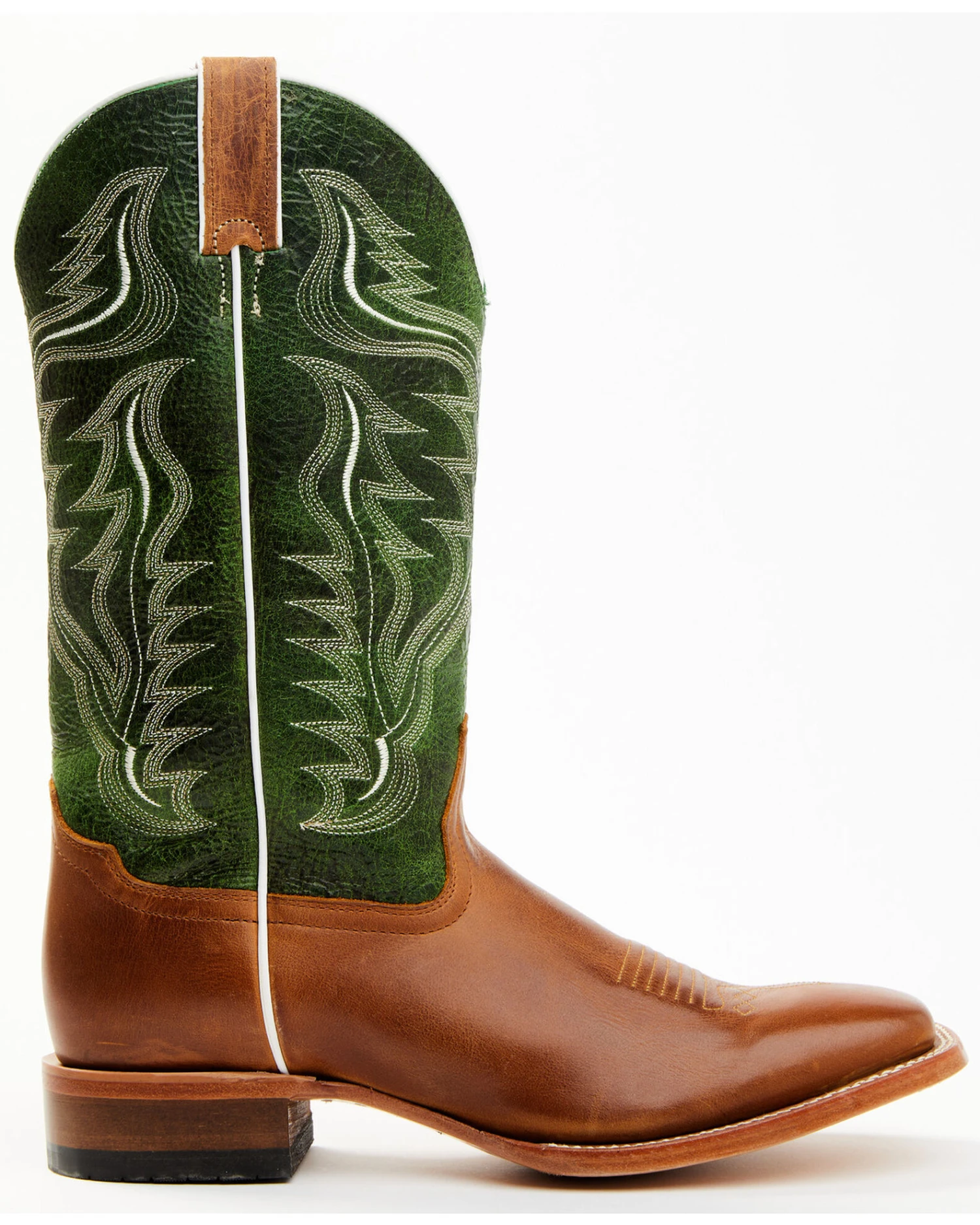 Cody James Men's Peridot Green Leather Western Boots - Broad Square Toe - Image 4