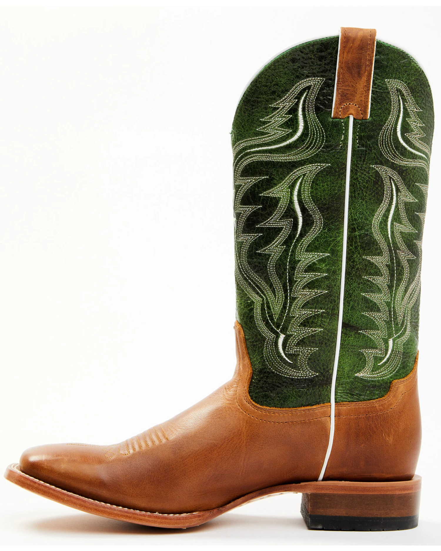Cody James Men's Peridot Green Leather Western Boots - Broad Square Toe - Image 2