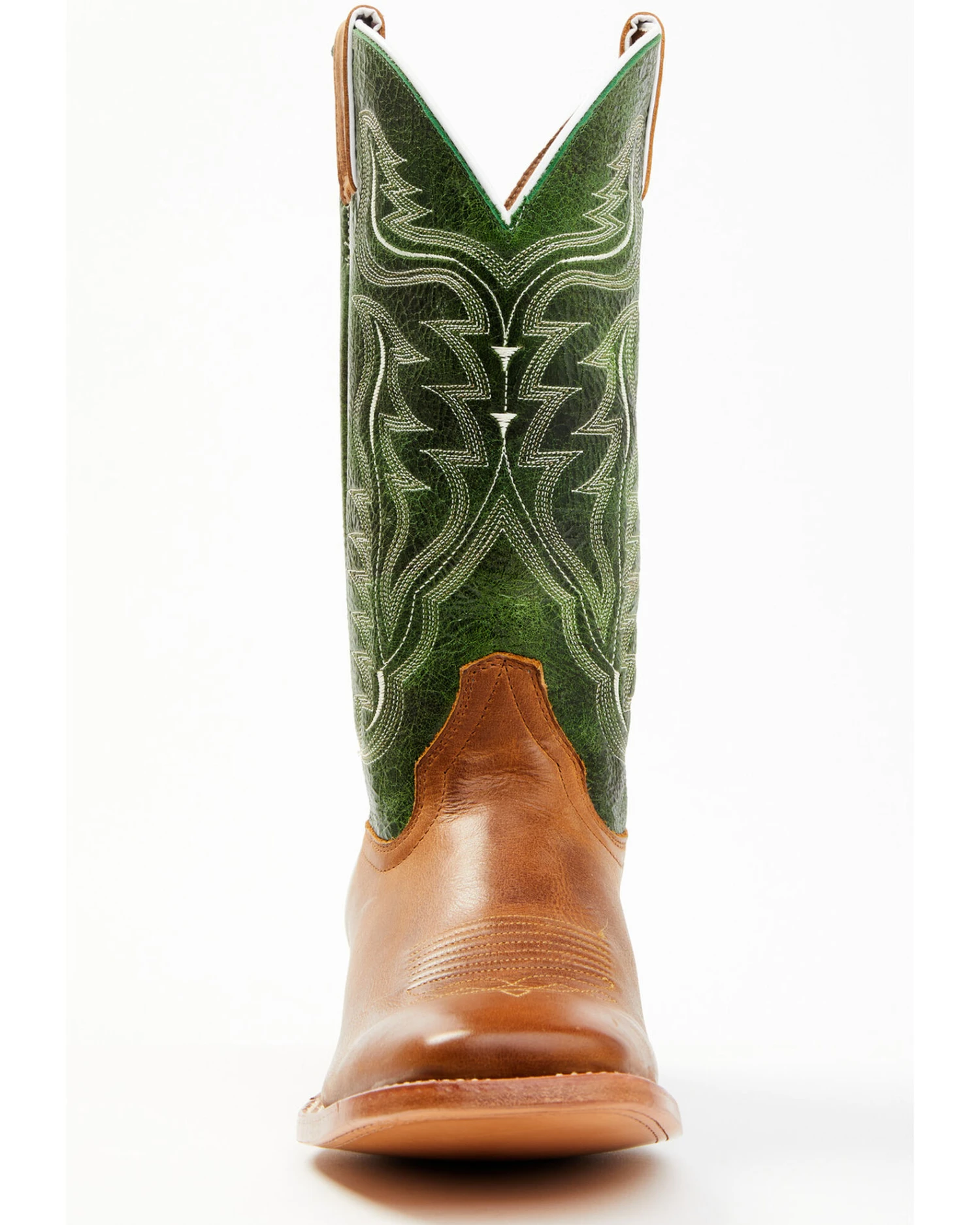 Cody James Men's Peridot Green Leather Western Boots - Broad Square Toe
