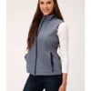 Roper Women's Blue Heathered Softshell Vest