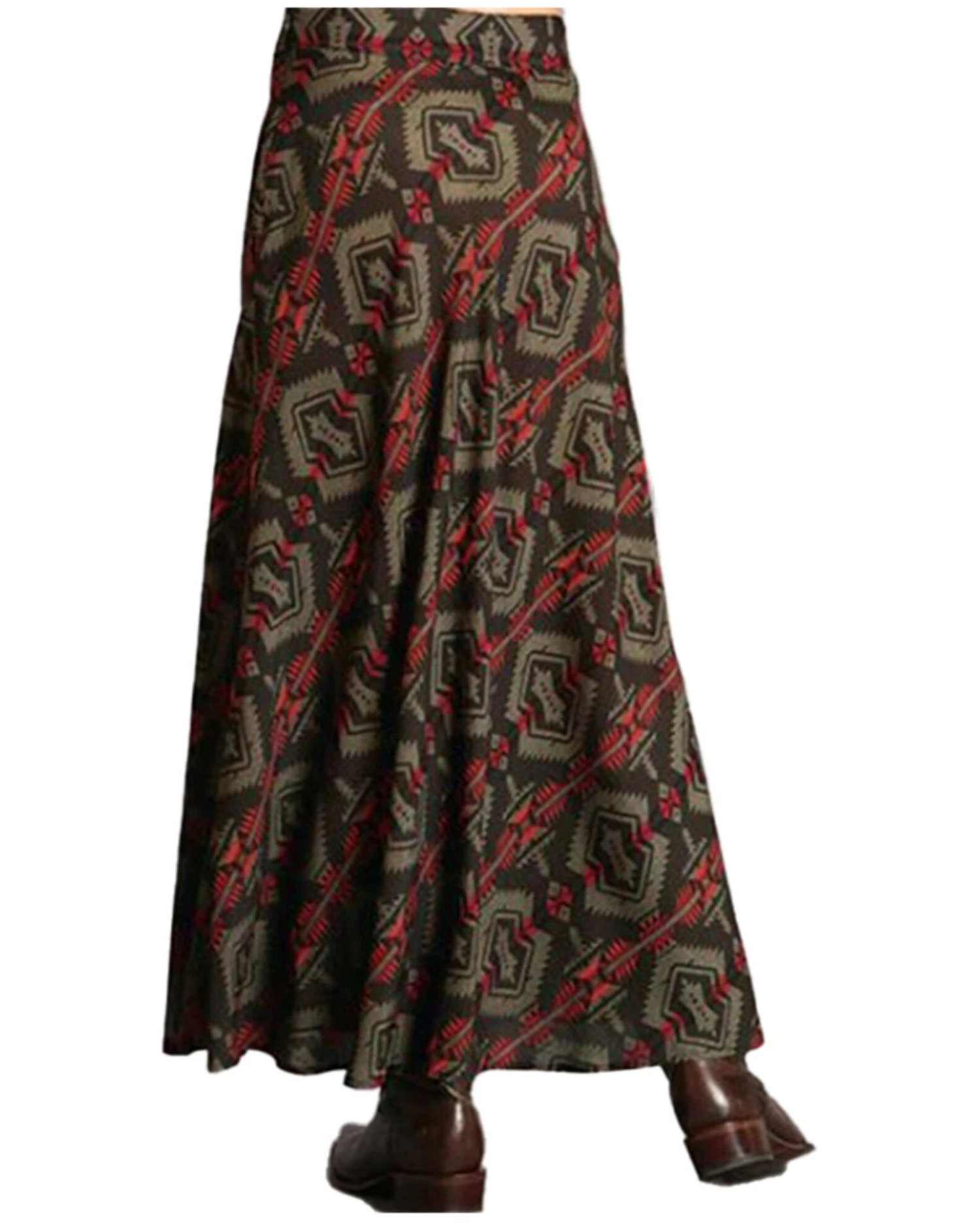 Stetson Women's Rayon Challis Blanket Print Long Cut Skirt - Image 3