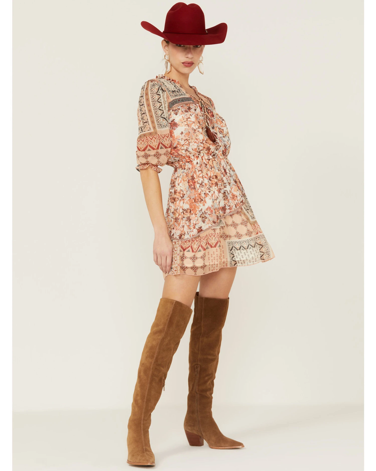 Miss Me Women's Patchwork Long Sleeve Dresss - Image 4