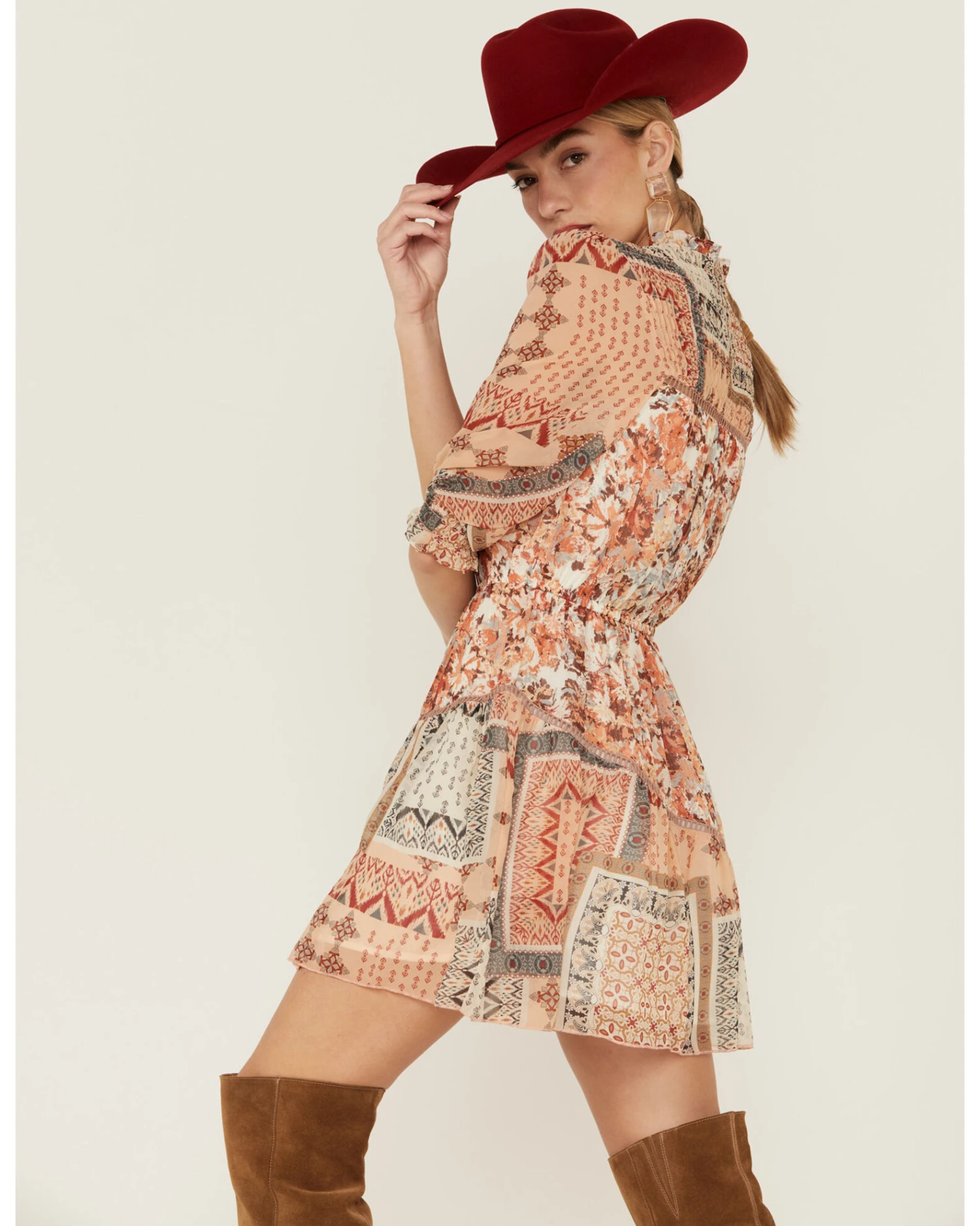 Miss Me Women's Patchwork Long Sleeve Dresss - Image 3