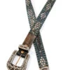 Shyanne Women's Copper Distressed Croc Turquoise & Rhinestone Bling Belt