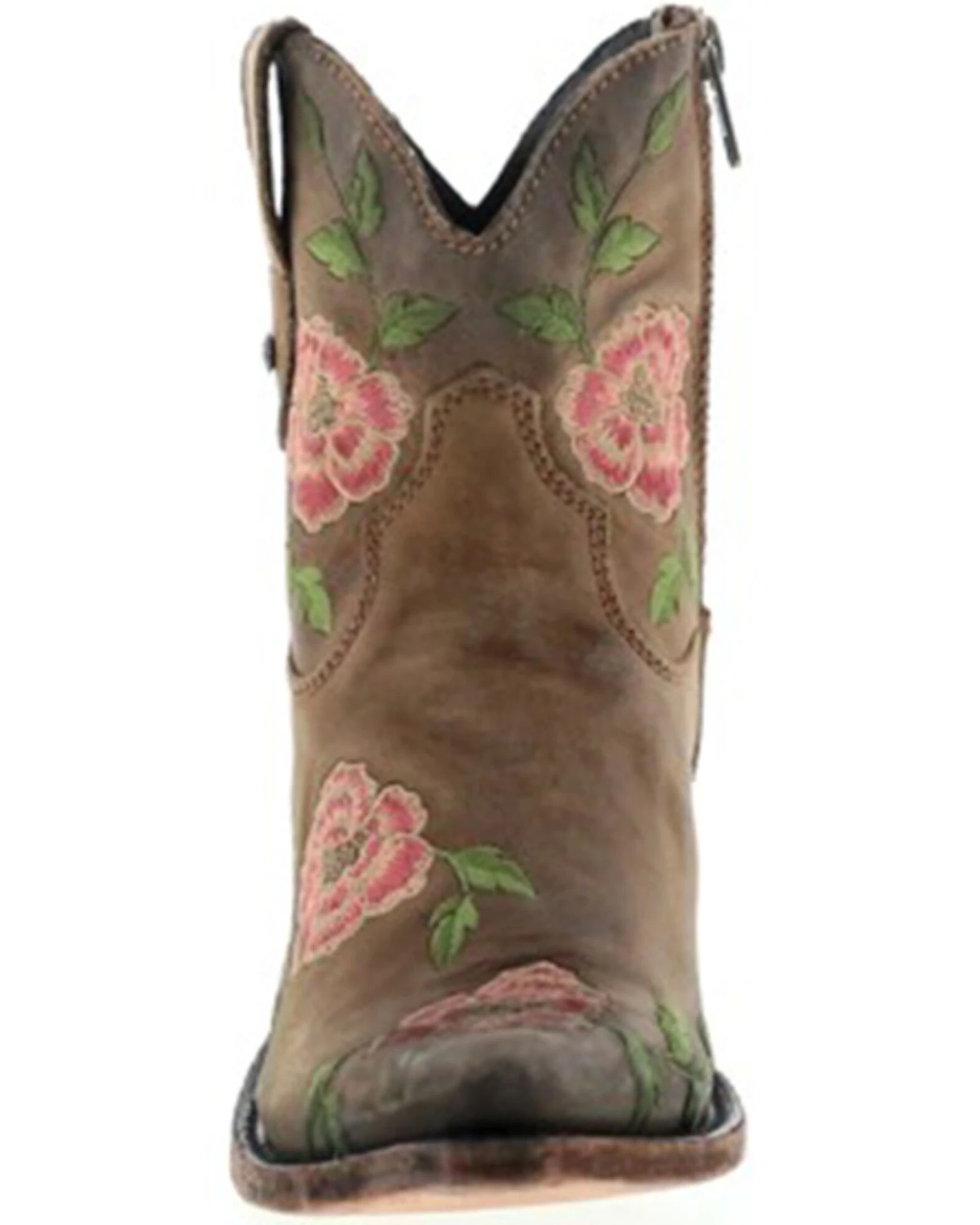 Caborca Silver By Liberty Black Women's Embroidered Floral Western Booties - Pointed Toe - Image 2