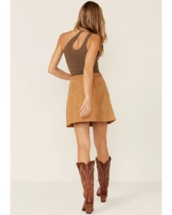 Stetson Women's Lamb Suede Button Down Mini Skirt