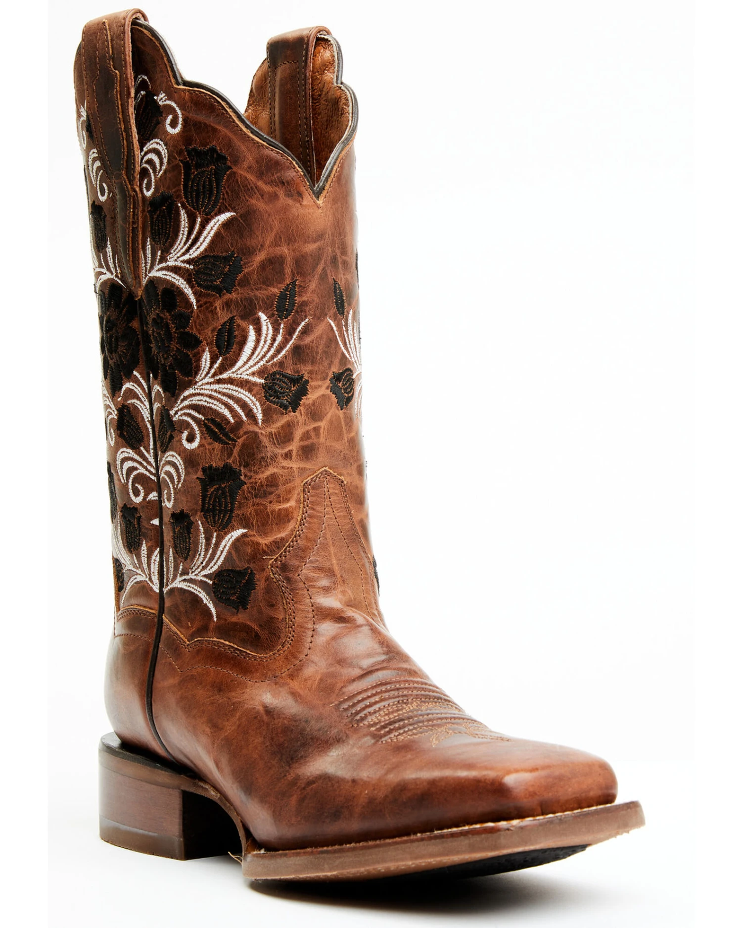 Dan Post Women's Athena Floral Embroidered Western Performance Boots - Broad Square Toe - Image 4