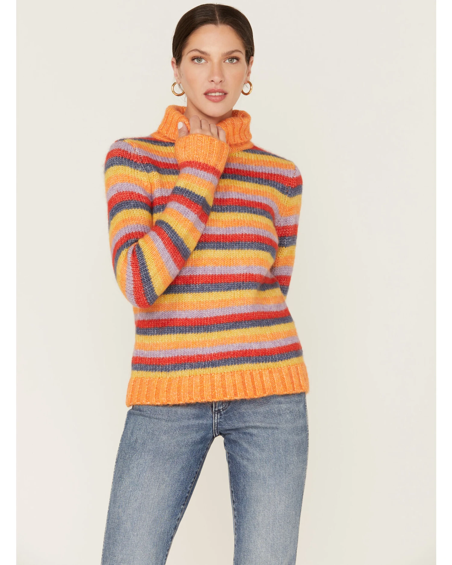 Wrangler Women's Stripe Knit Turtleneck Sweater - Image 3