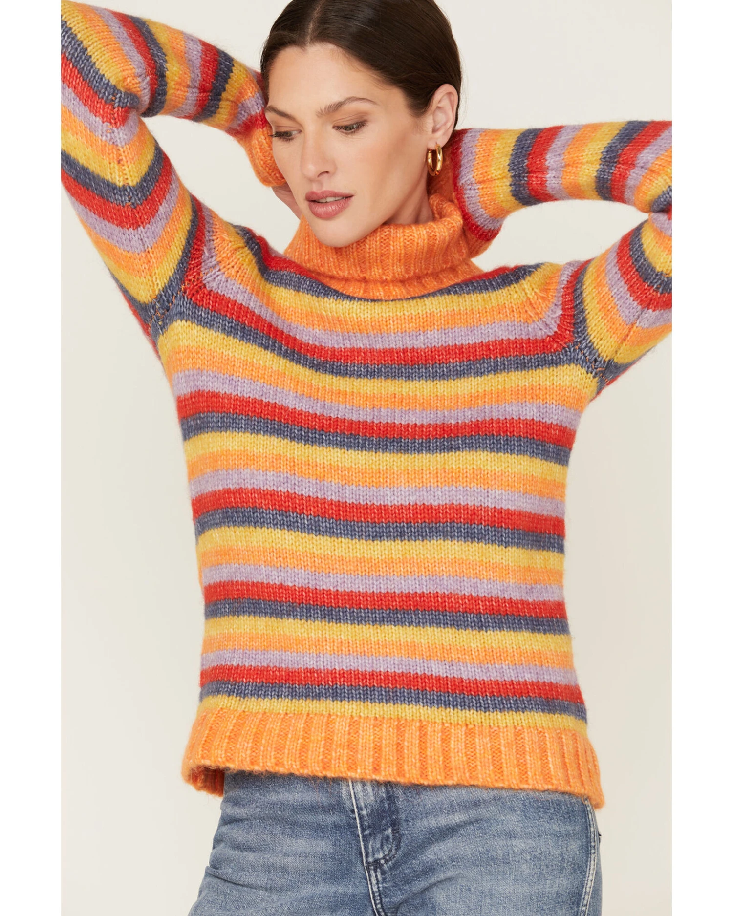 Wrangler Women's Stripe Knit Turtleneck Sweater - Image 4