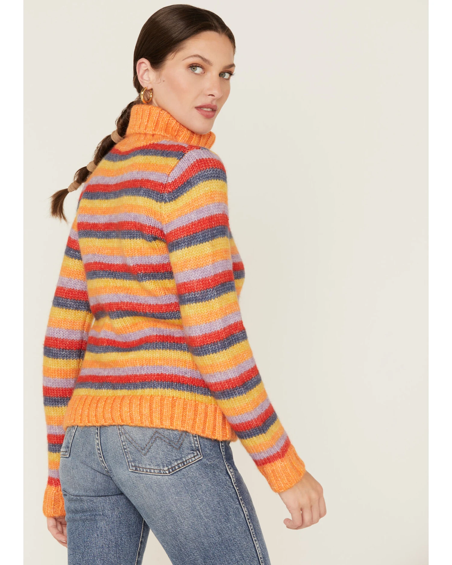 Wrangler Women's Stripe Knit Turtleneck Sweater - Image 2