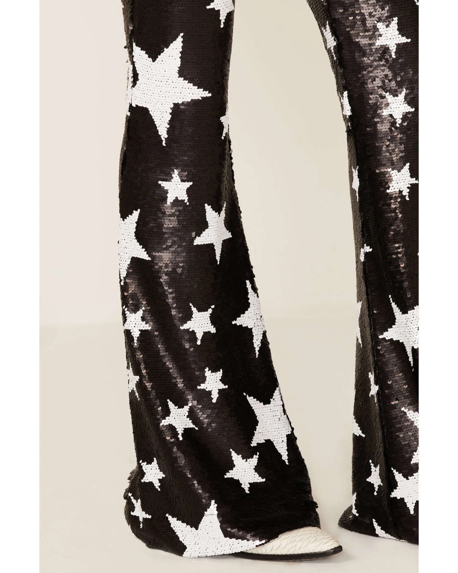 Any Old Iron Women's Star Sequin Flare Pants - Image 4