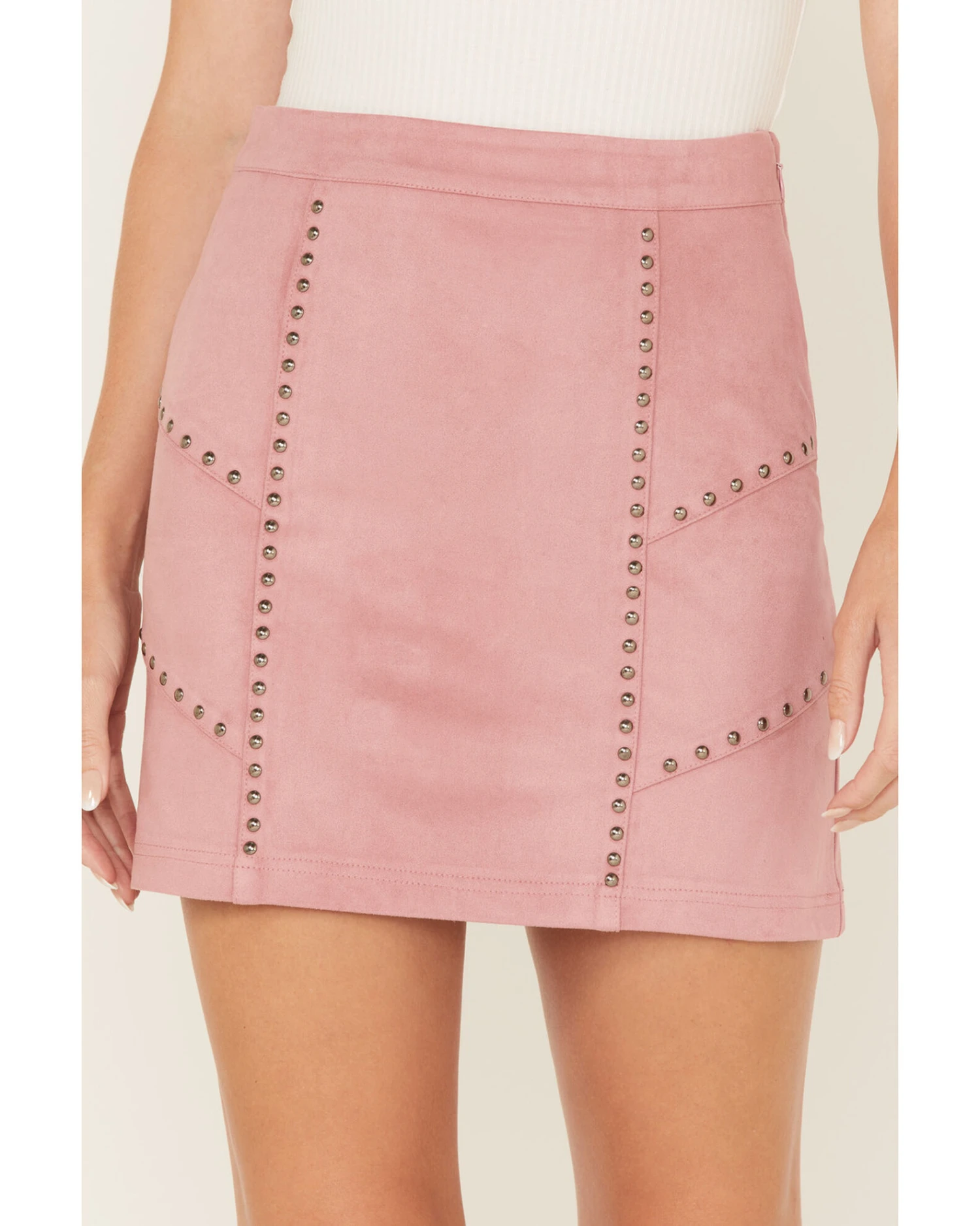 Idyllwind Women's Faux Suede Studded Mini Skirt - Image 2