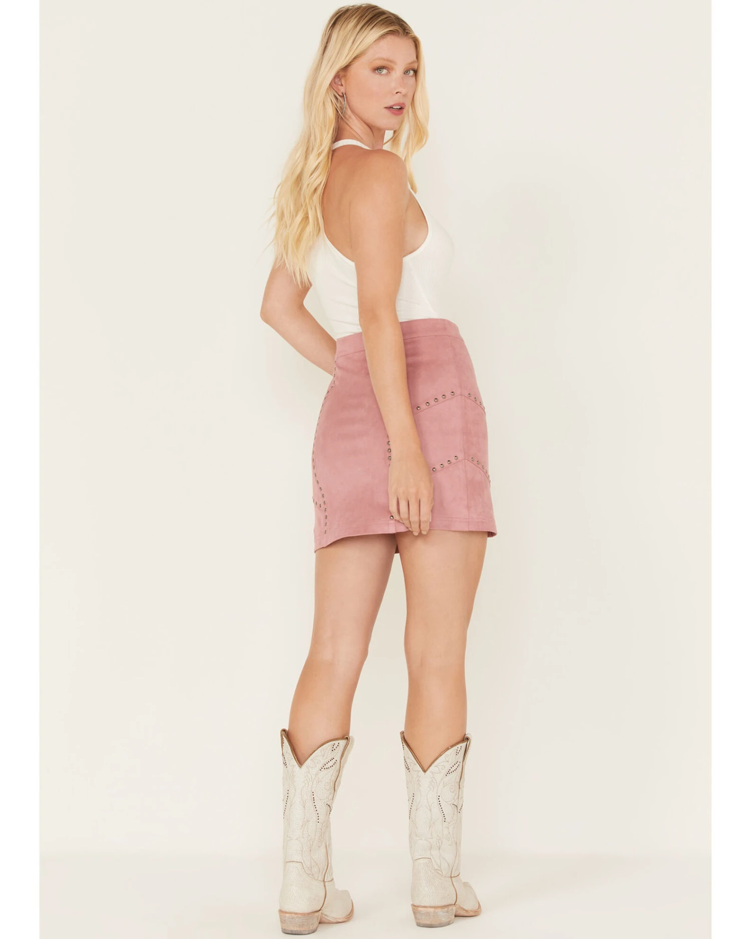 Idyllwind Women's Faux Suede Studded Mini Skirt - Image 4