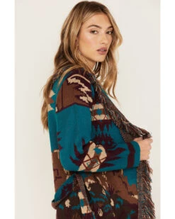 Idyllwind Women's River Run Southwestern Print Belted Cardigan