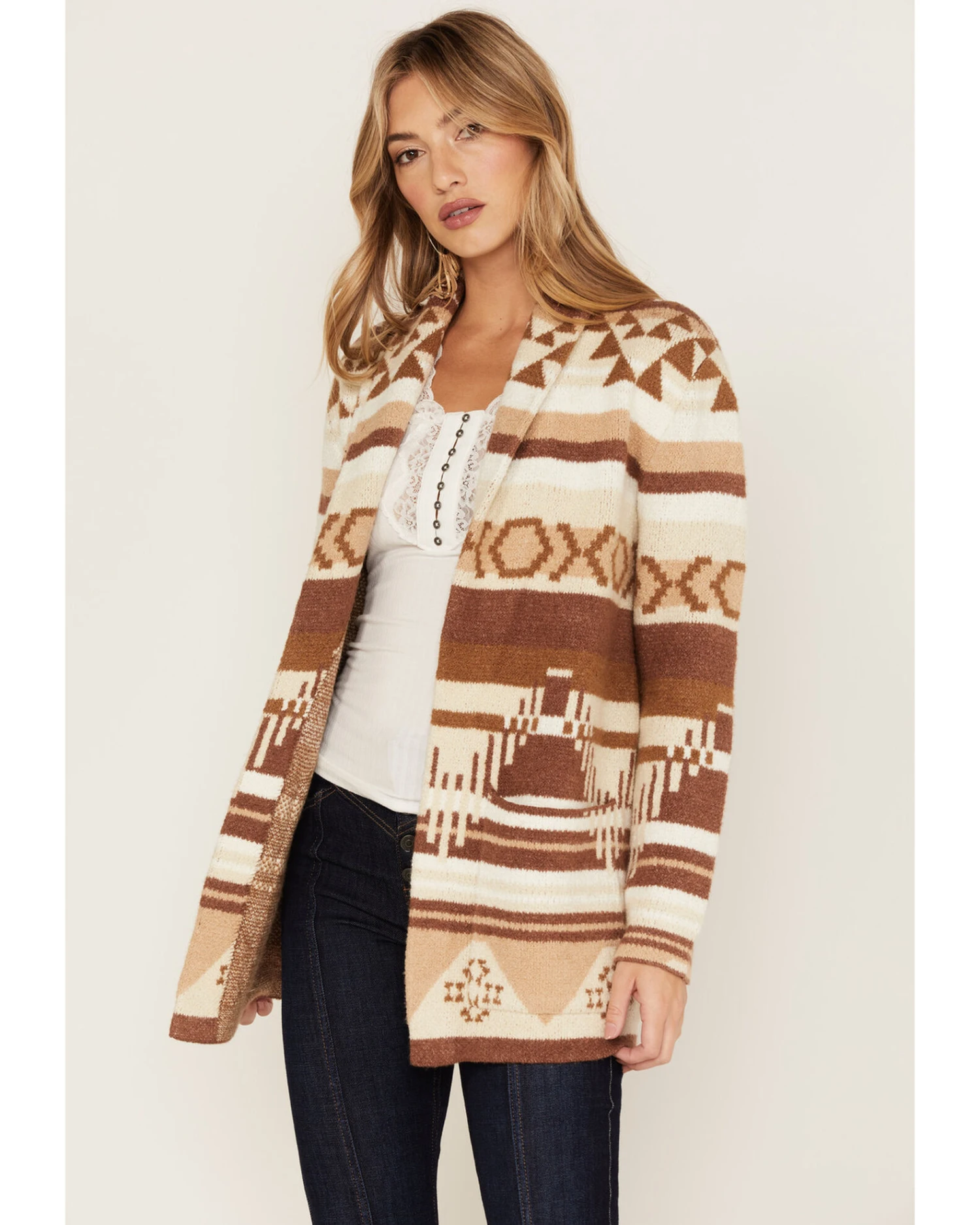 Idyllwind Women's Twin Pines Southwestern Stripe Print Cardigan - Image 2