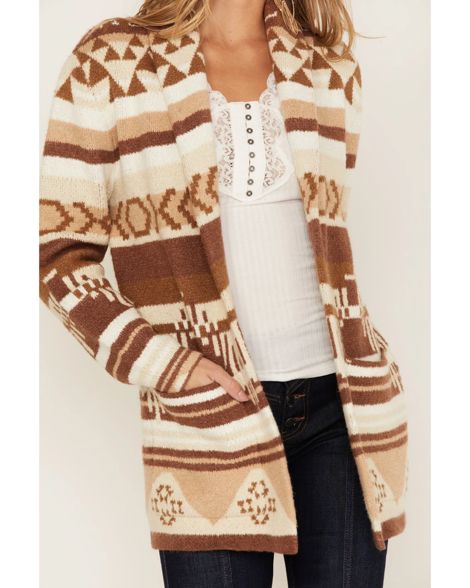 Idyllwind Women's Twin Pines Southwestern Stripe Print Cardigan