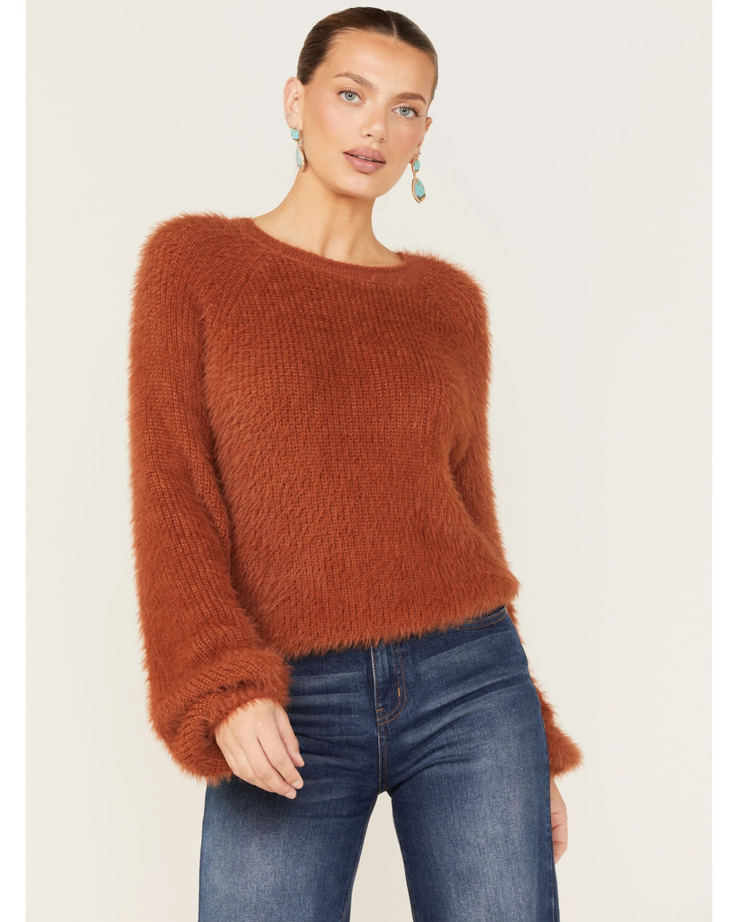 Rock & Roll Denim Women's Fuzzy Knit Sweater - Image 3