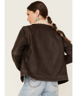 Wrangler Women's Shearing Collar Leather Jacket