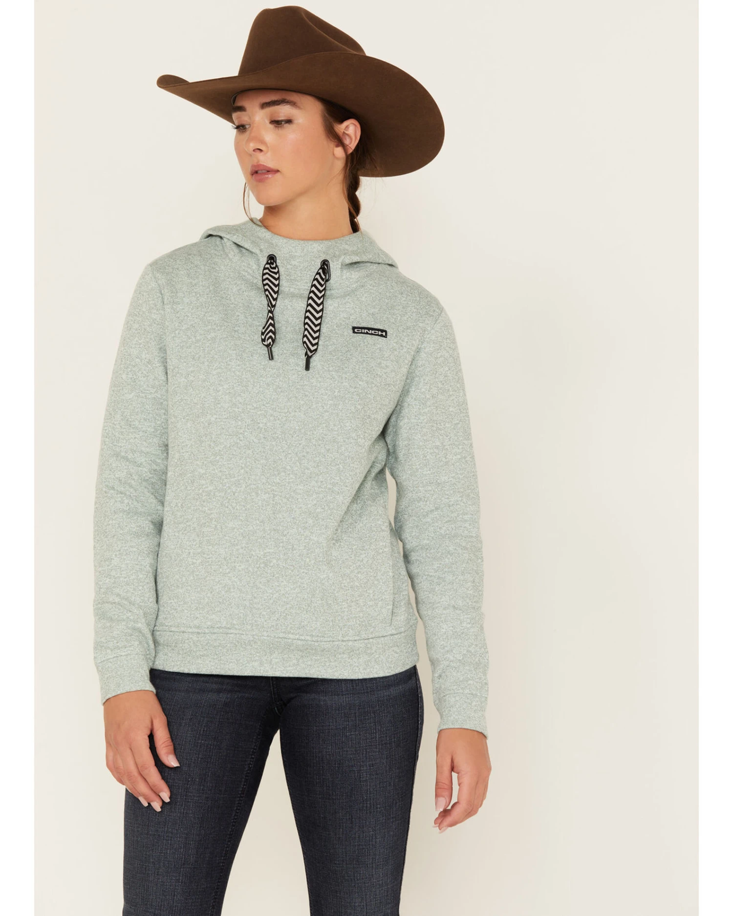 Cinch Women's Heather Cowl Neck Hoodie