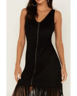 Idyllwind Women's Blaine Faux Suede Fringe Maxi Dress