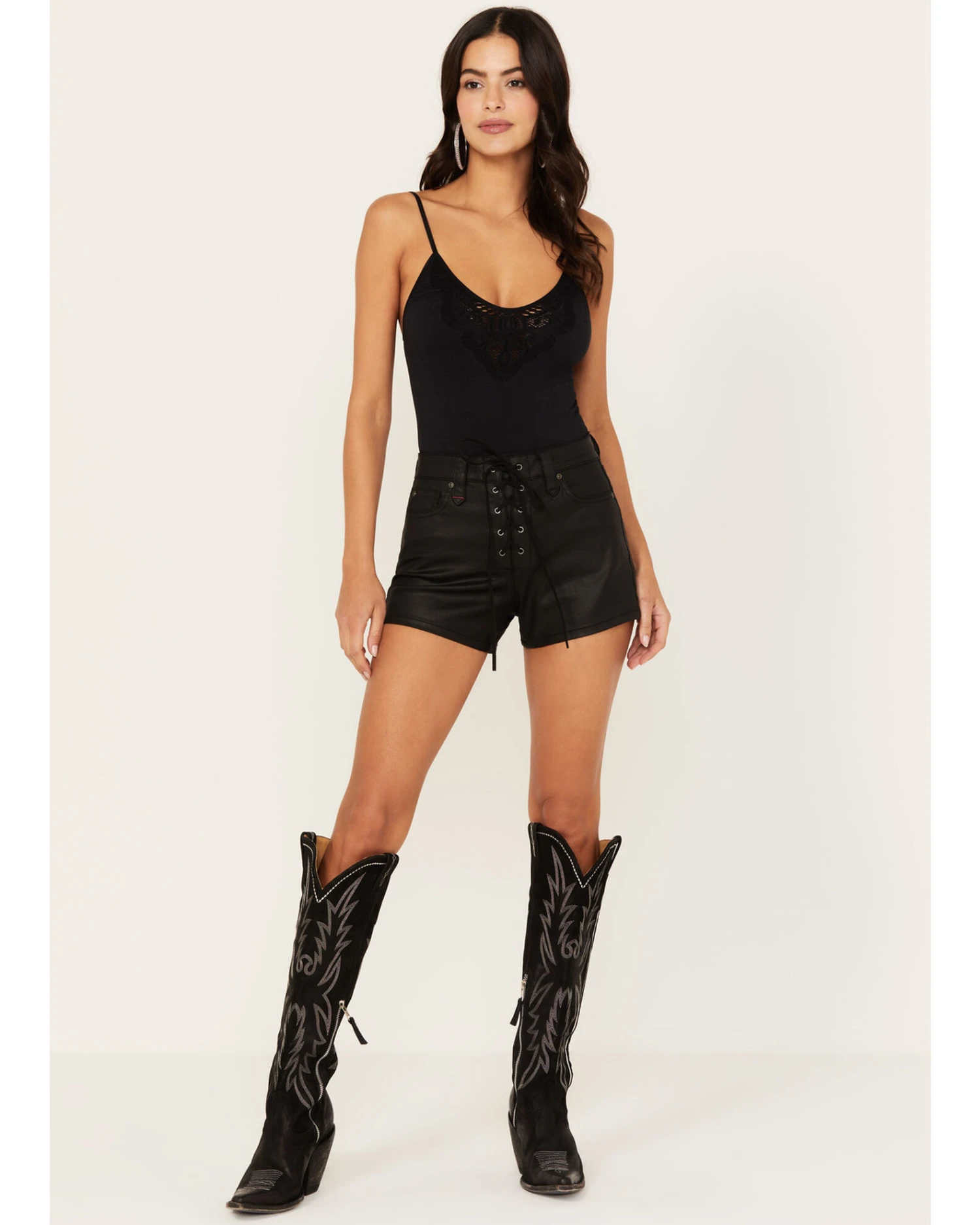 Idyllwind Women's Horseshoe Lane High Risin Coated Lace-Up Shorts - Image 3