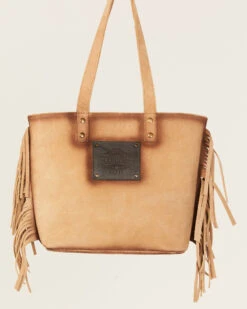 Corral Women's Fringe Burnished Leather Tote Bag