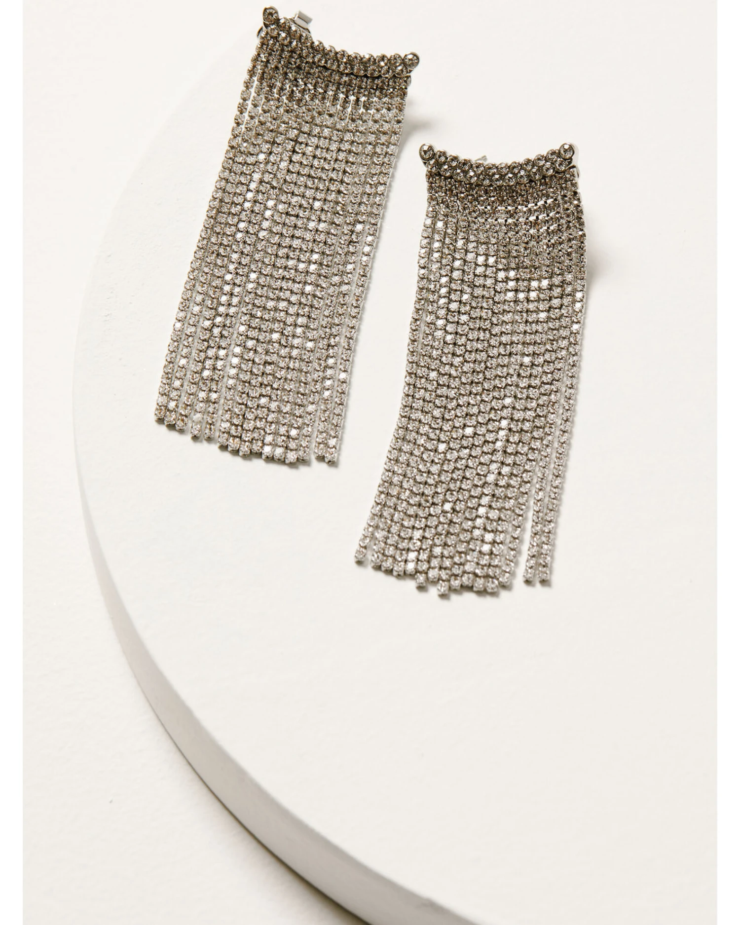 Wonderwest Women's Rhinestone Fringe Ear Crawler Earrings