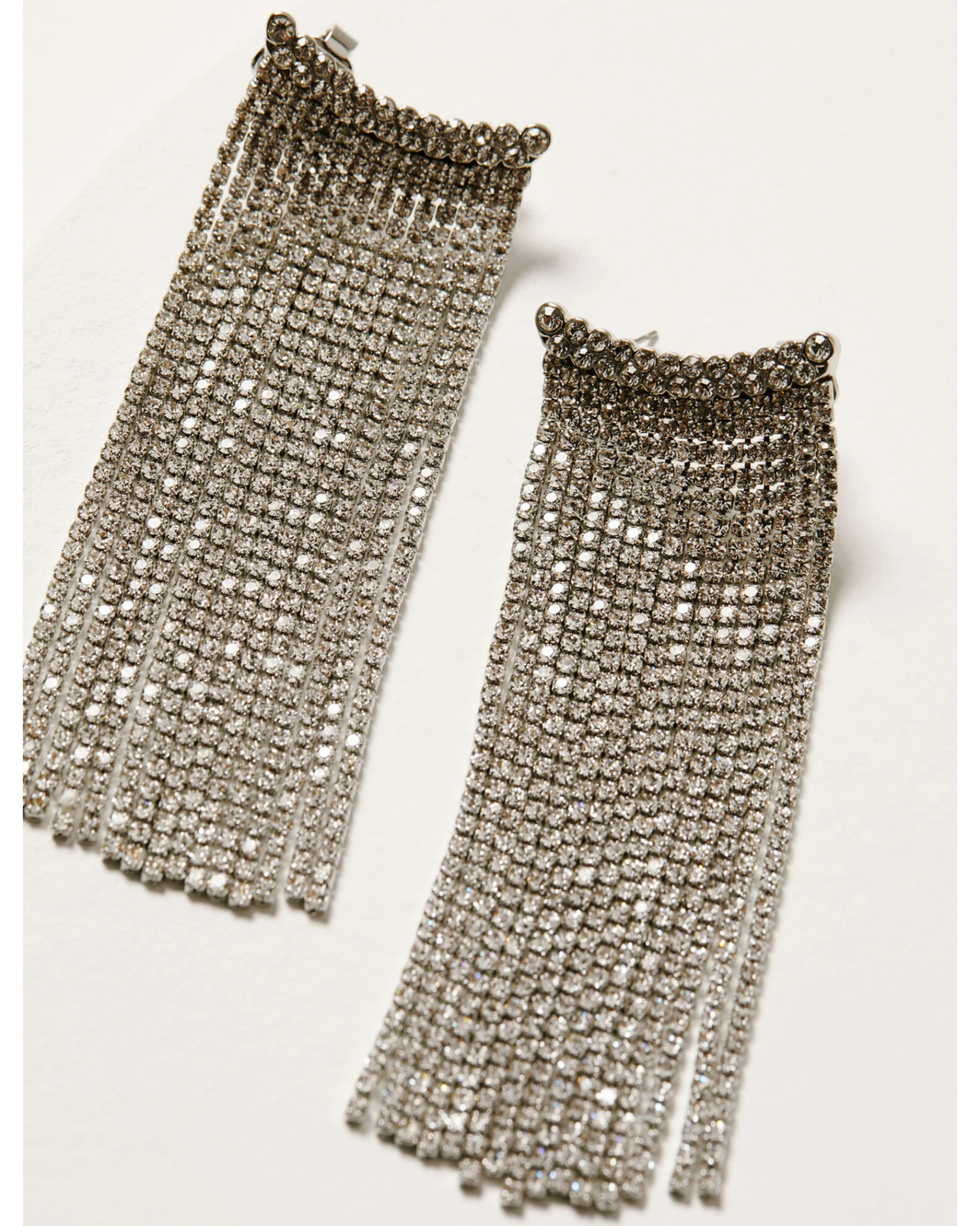 Wonderwest Women's Rhinestone Fringe Ear Crawler Earrings - Image 2